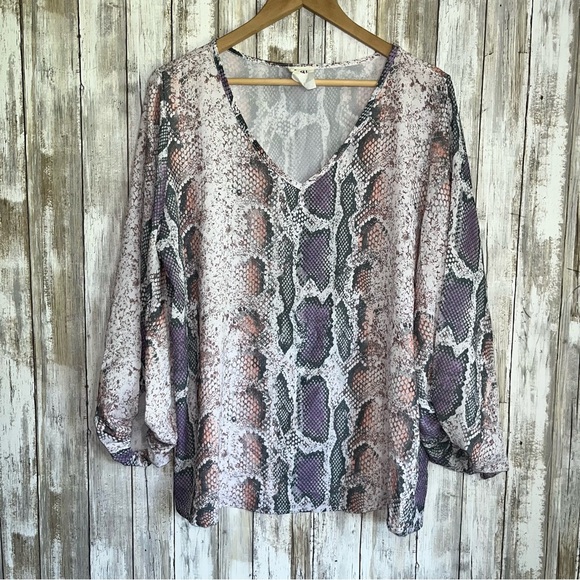 Bibi Snake Skin Combo Blouse - Picture 2 of 5
